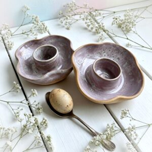 mistička na vajíčko Lilasalt se zvlněným okrajem